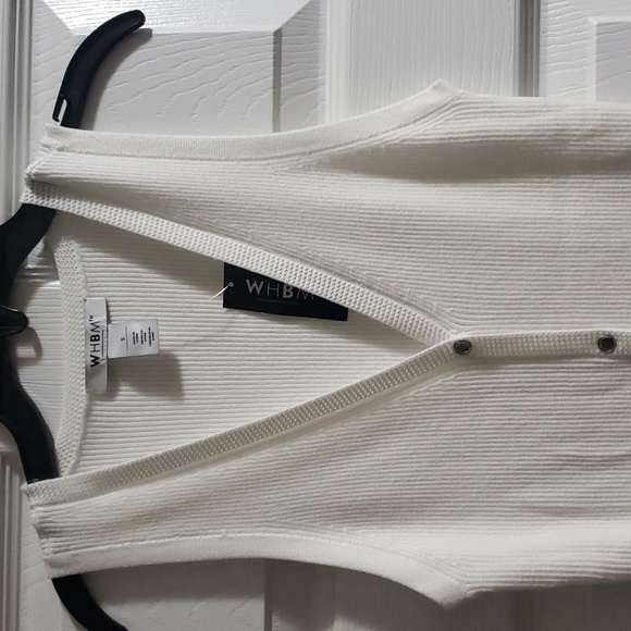 NWT White House Black Market Button Front White Tank Size Small - Picture 5 of 10
